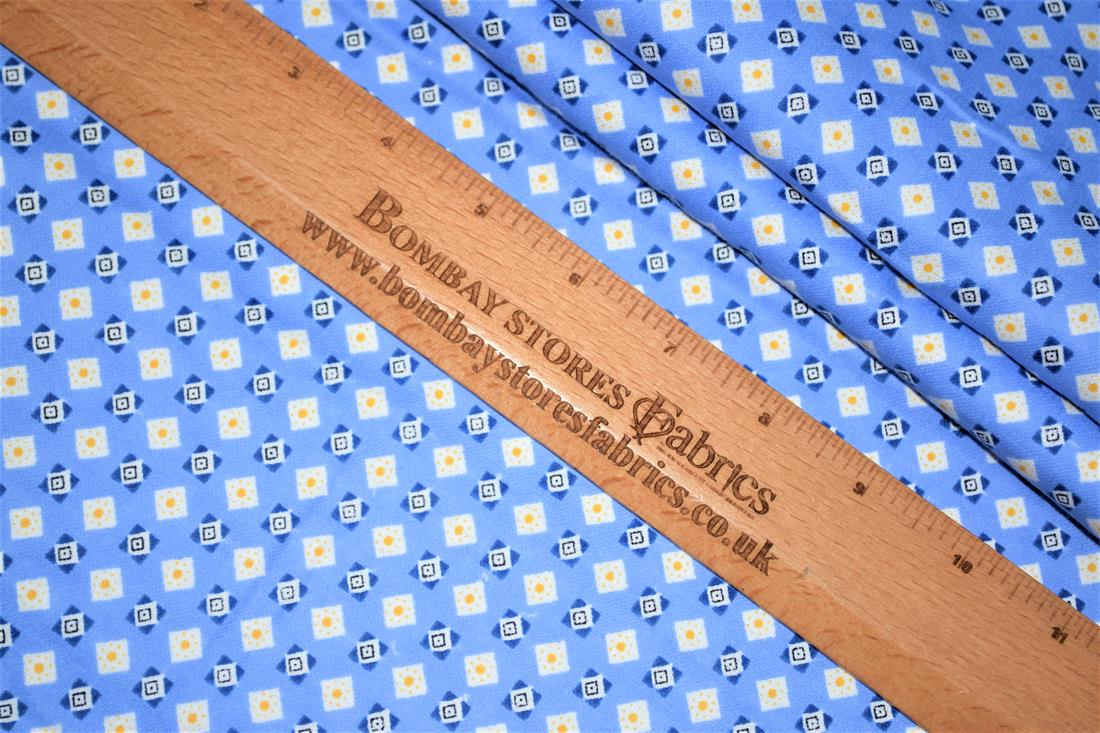 Blue Brushed Cotton Flannel Winceyette Fabric Dressmaking Craft