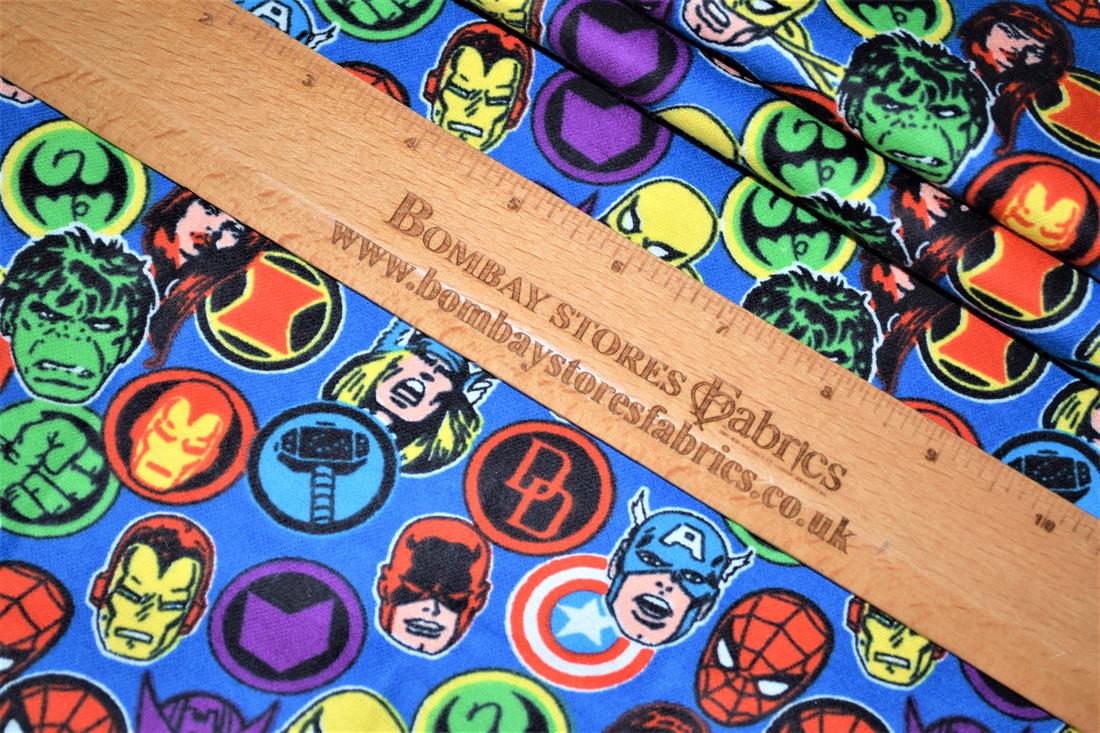 Blue Cotton Marvel Super Hero Cartoons