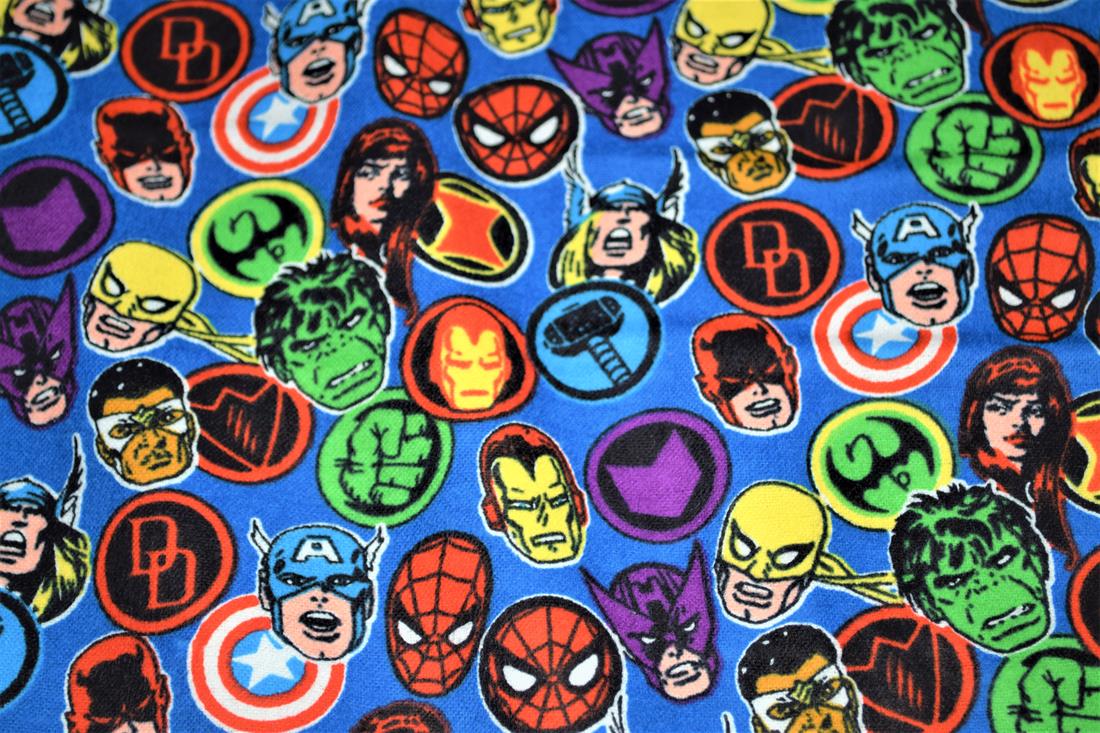Blue Cotton Marvel Super Hero Cartoons