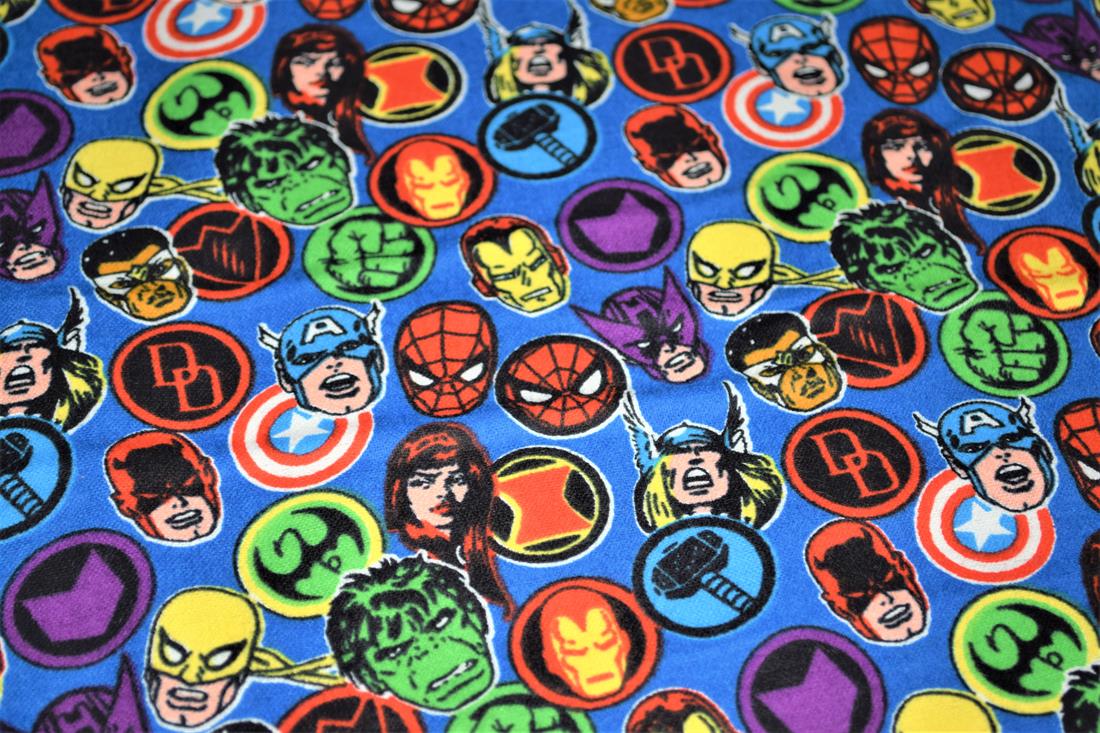 Blue Cotton Marvel Super Hero Cartoons