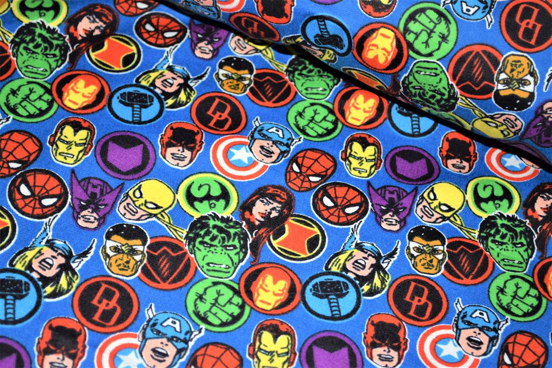 Blue Cotton Marvel Super Hero Cartoons