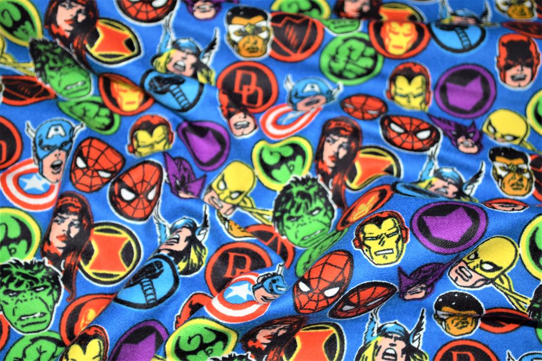 Blue Cotton Marvel Super Hero Cartoons