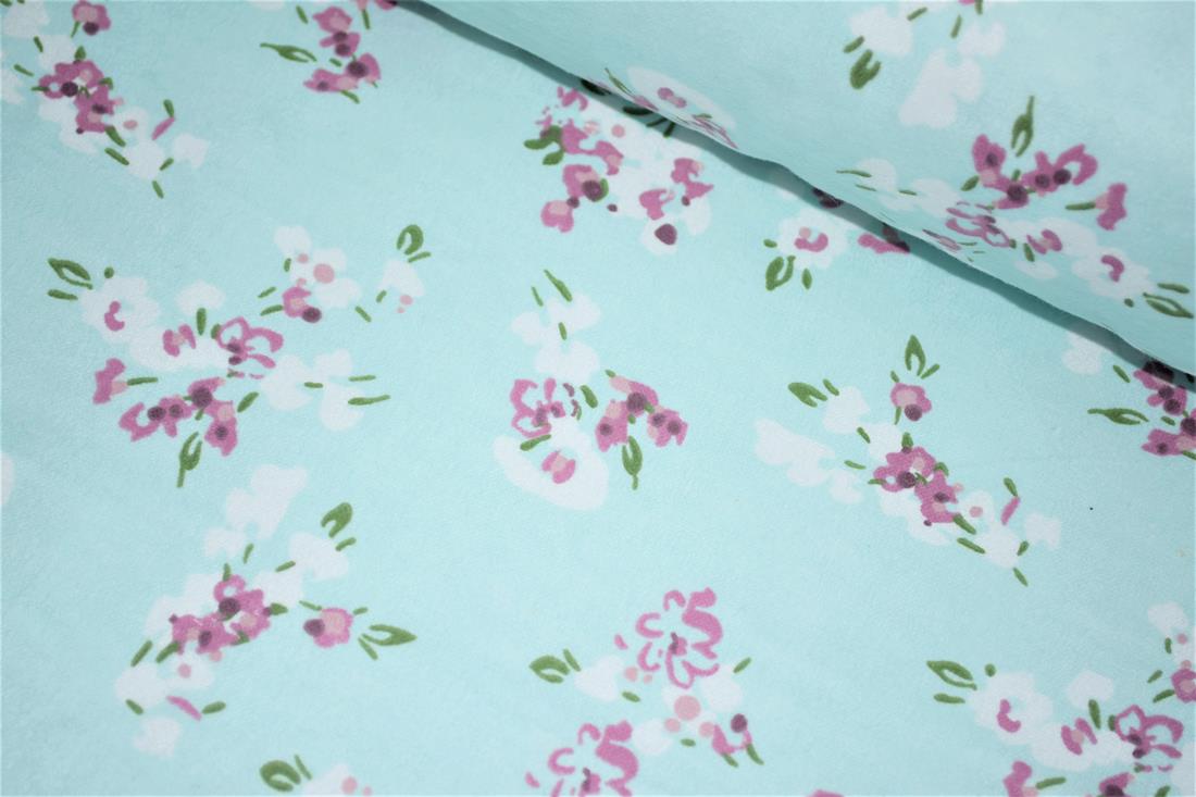 Sky Blue Brushed Cotton Flannel Winceyette Fabric Dressmaking Craft