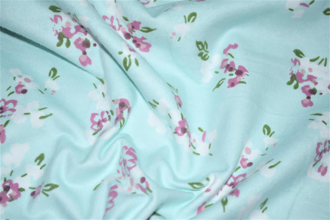 Sky Blue Brushed Cotton Flannel Winceyette Fabric Dressmaking Craft