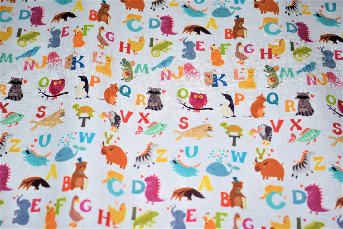 White Cotton Animals Alphabet