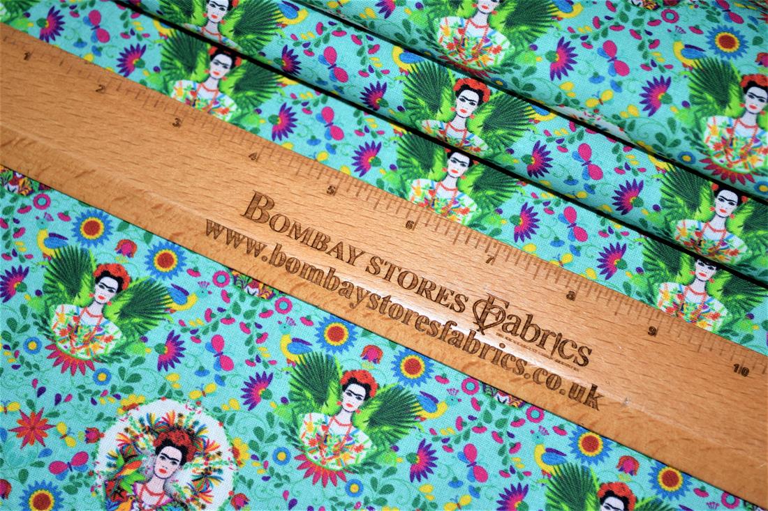 Turquoise Printed Cotton Fabrics