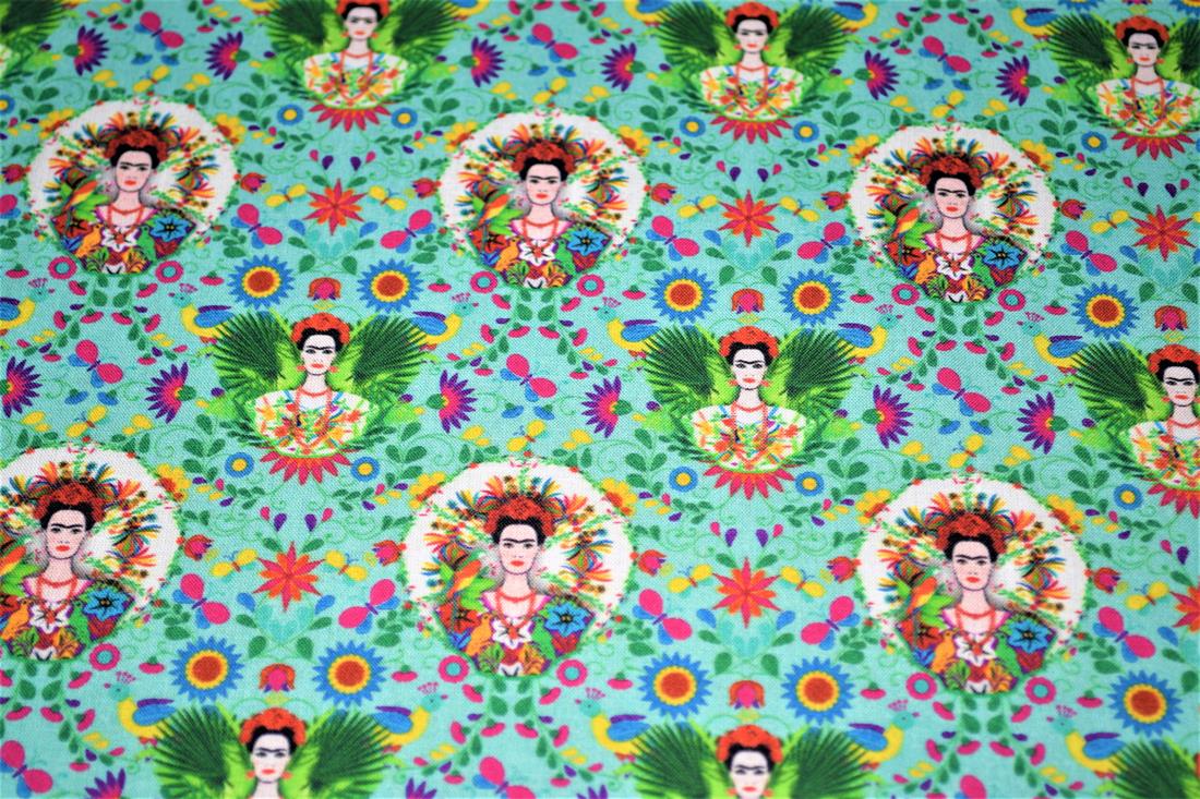 Turquoise Printed Cotton Fabrics