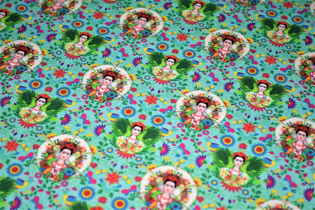 Turquoise Printed Cotton Fabrics