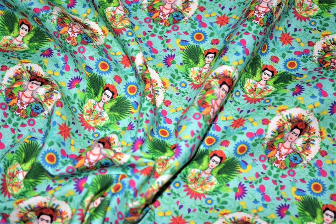 Turquoise Printed Cotton Fabrics