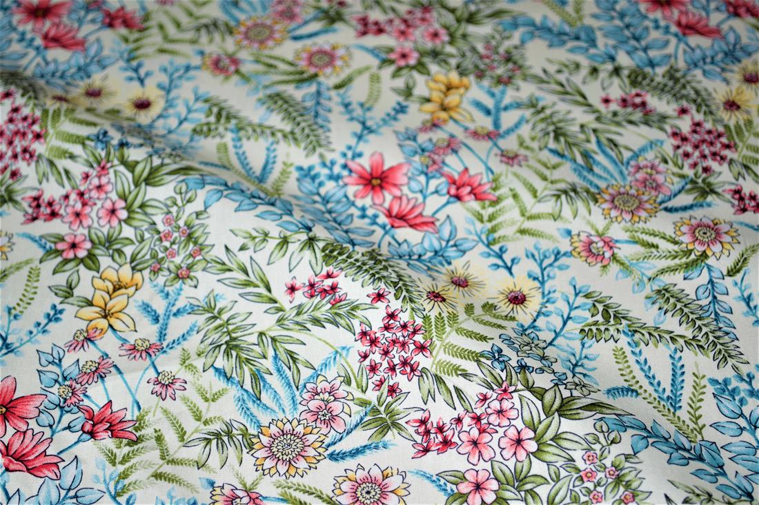 White Printed Cotton Fabrics