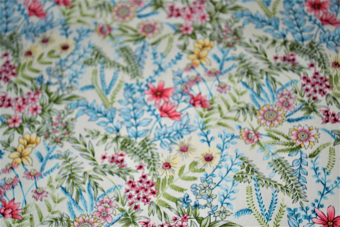 White Printed Cotton Fabrics