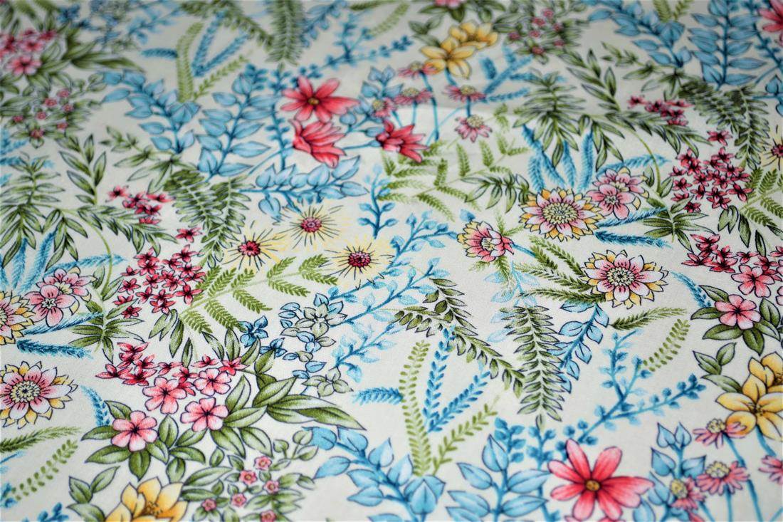 White Printed Cotton Fabrics
