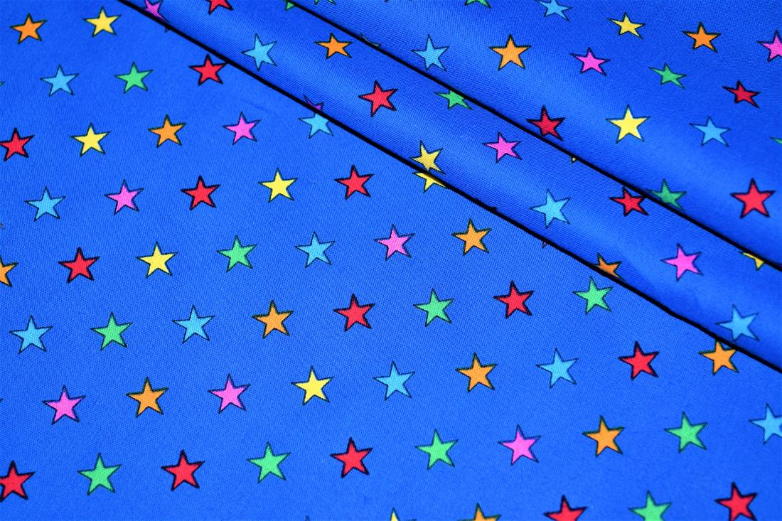 Blue Cotton Stars (polycotton)