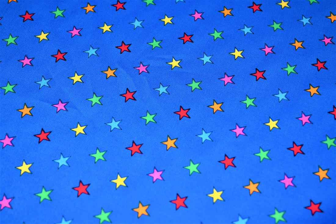 Blue Cotton Stars (polycotton)