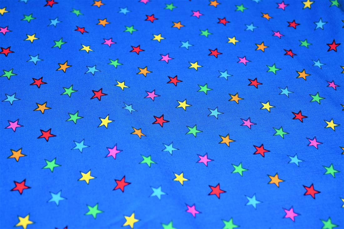Blue Cotton Stars (polycotton)