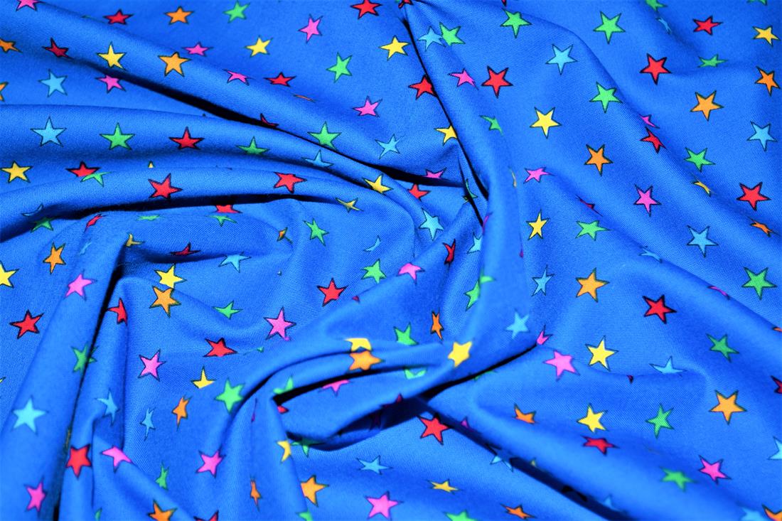 Blue Cotton Stars (polycotton)