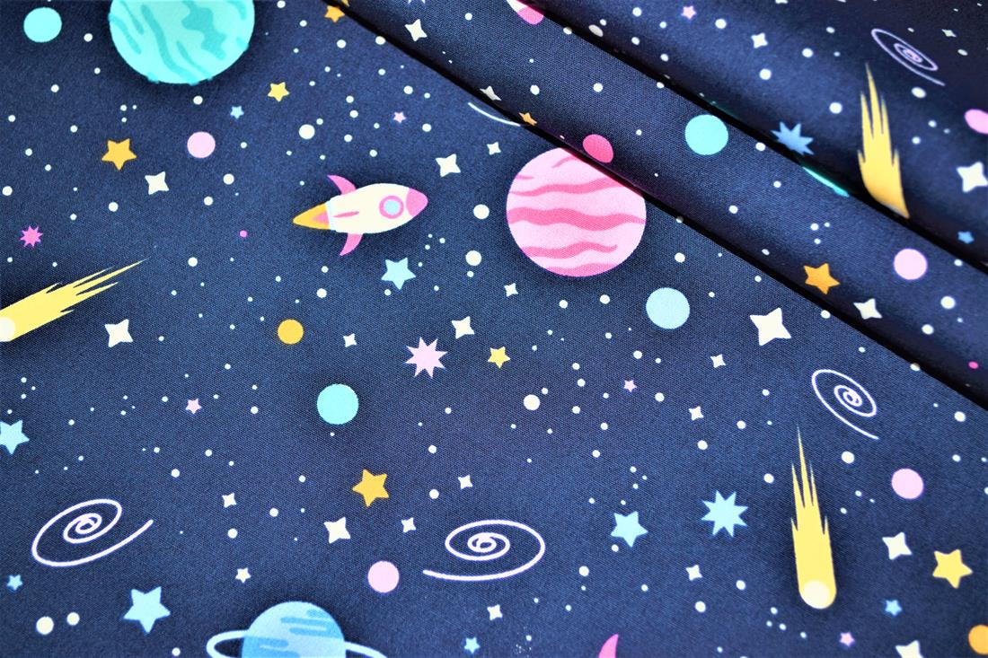 Navy Printed Cotton Fabrics