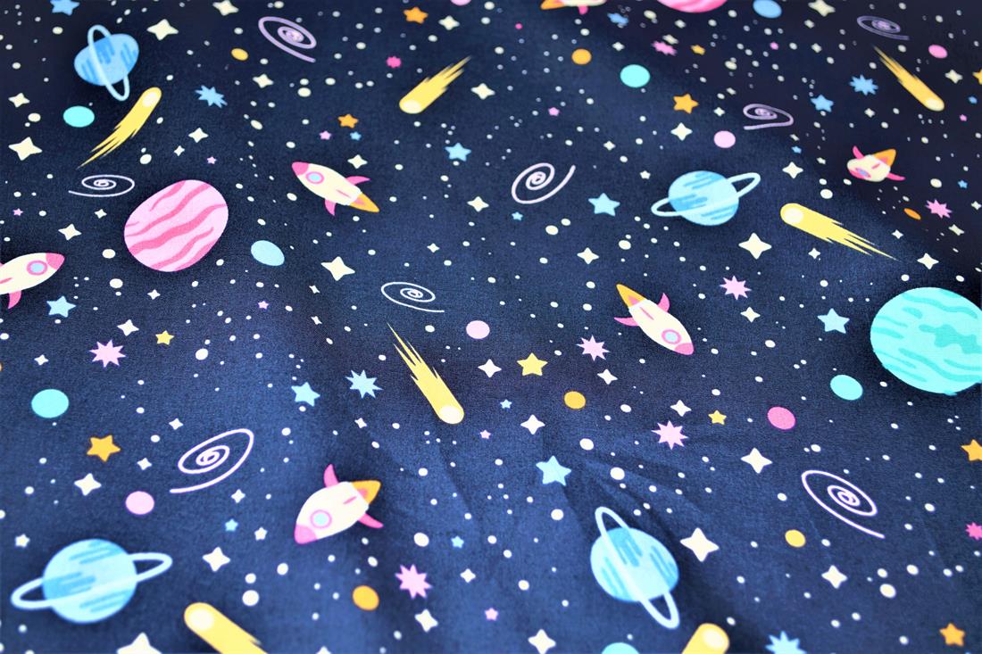 Navy Printed Cotton Fabrics