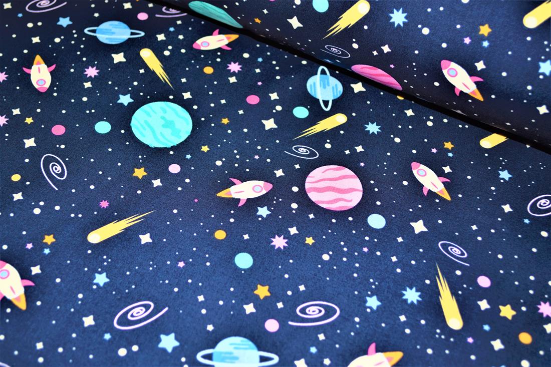 Navy Printed Cotton Fabrics