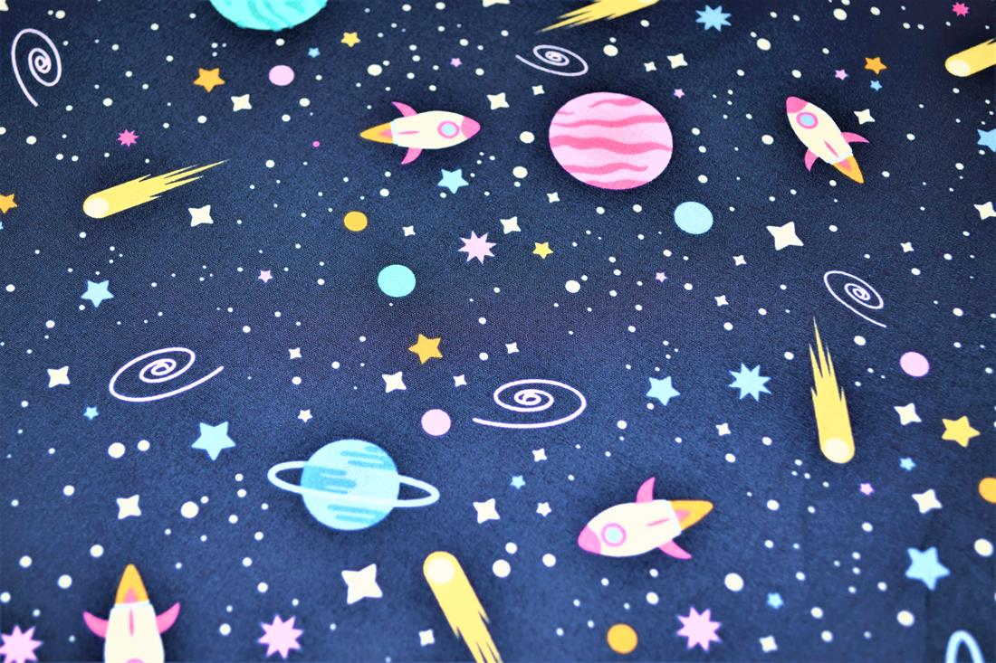 Navy Printed Cotton Fabrics