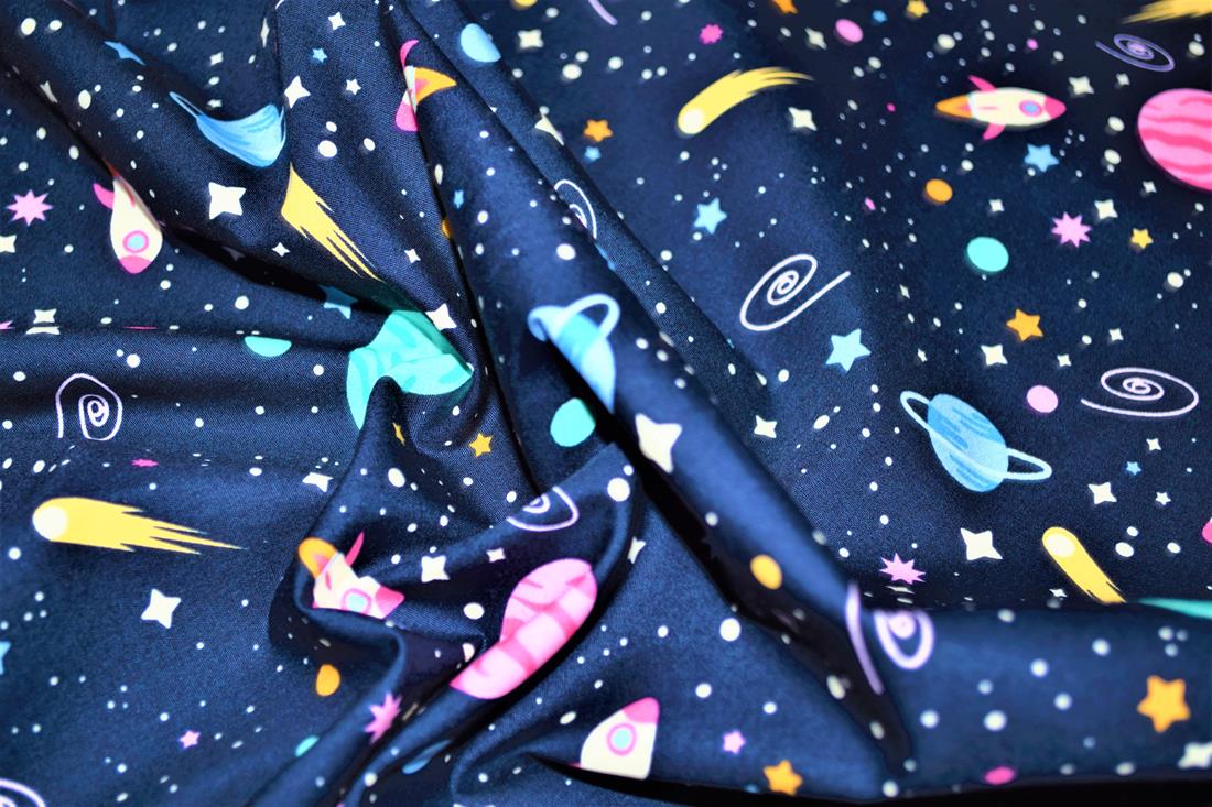 Navy Printed Cotton Fabrics