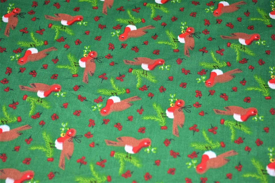 Green Cotton Printed Poly Cottons