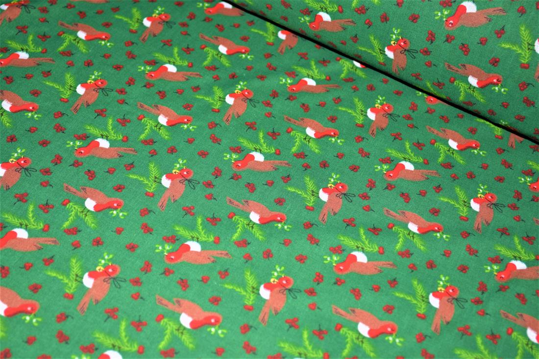 Green Cotton Printed Poly Cottons
