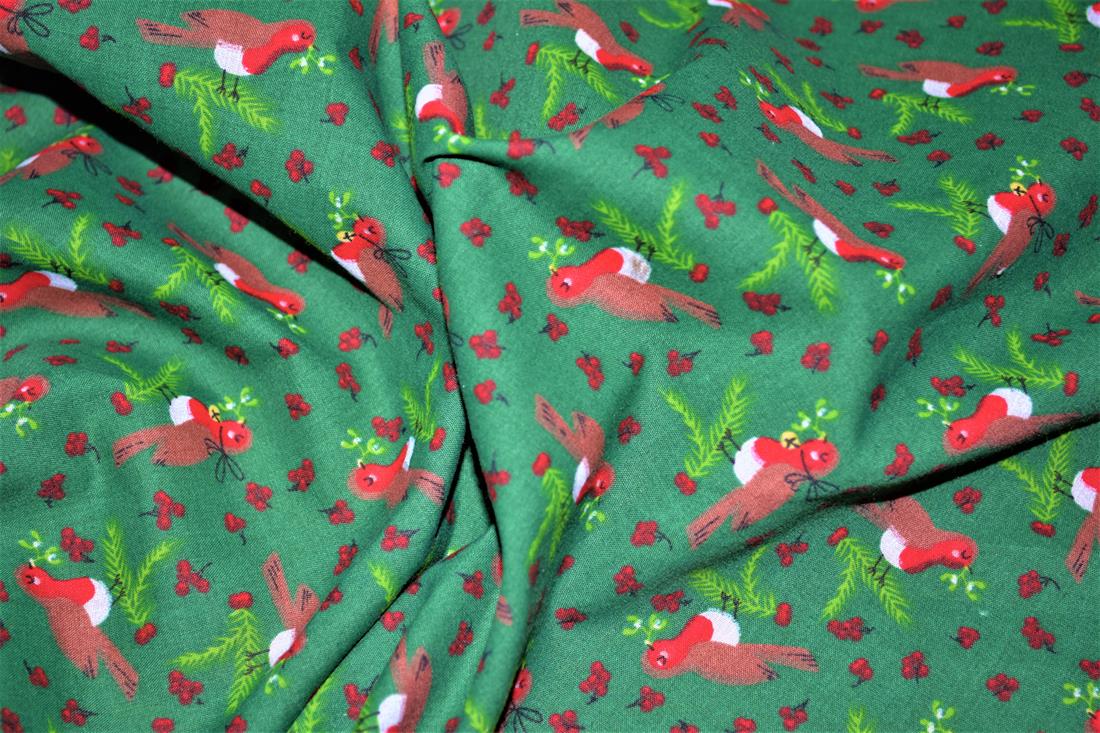Green Cotton Printed Poly Cottons