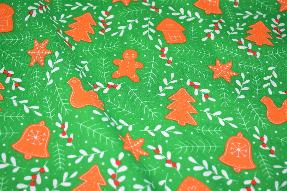 Green Poly Cotton Fabric Craft Quilting Patchwork Dressmaking