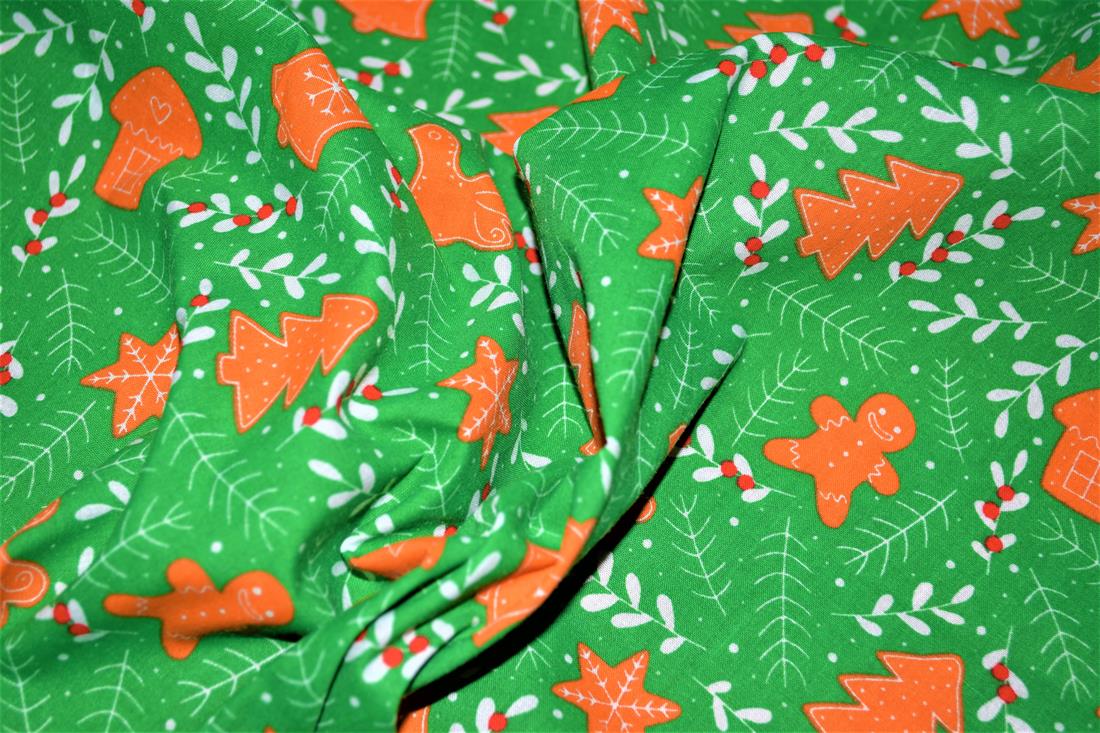 Green Poly Cotton Fabric Craft Quilting Patchwork Dressmaking