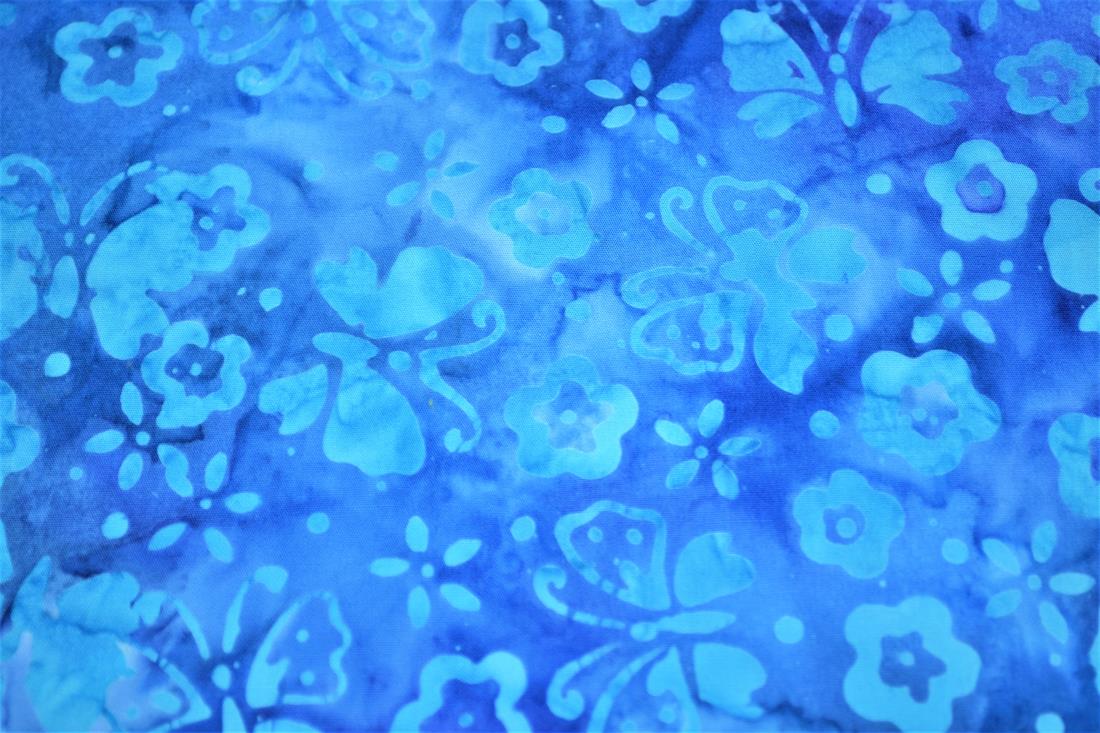 Blue Cotton Printed Batik