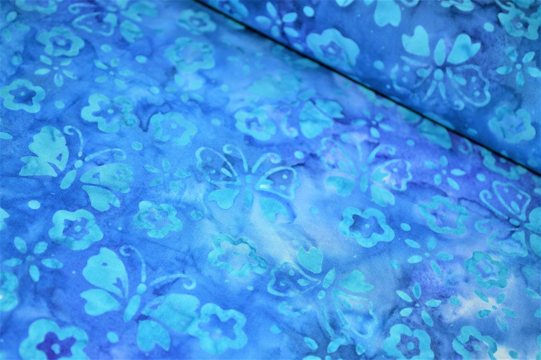 Blue Cotton Printed Batik
