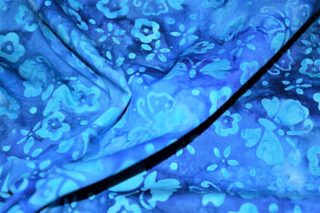 Blue Cotton Printed Batik