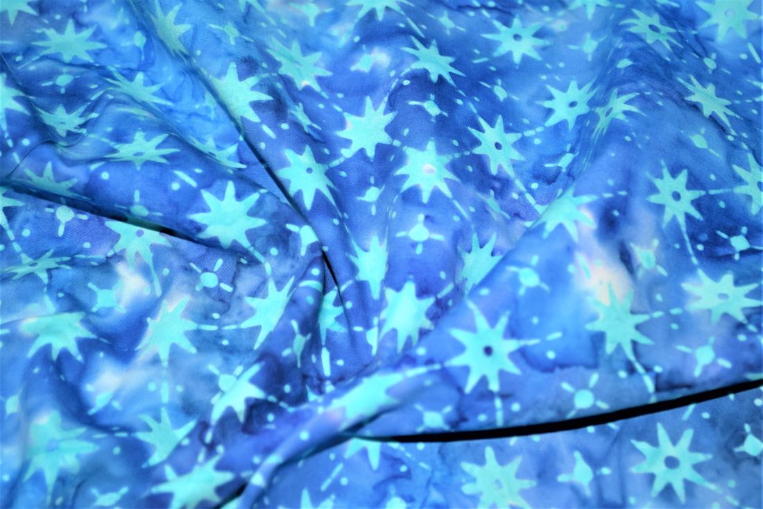 Blue Cotton Printed Batik