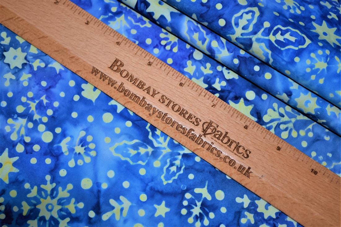 Blue Cotton Printed Batik