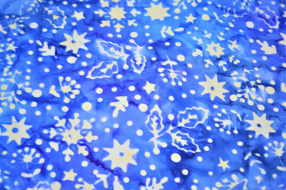 Blue Cotton Printed Batik