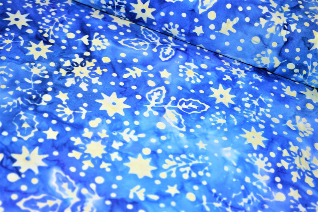 Blue Cotton Printed Batik