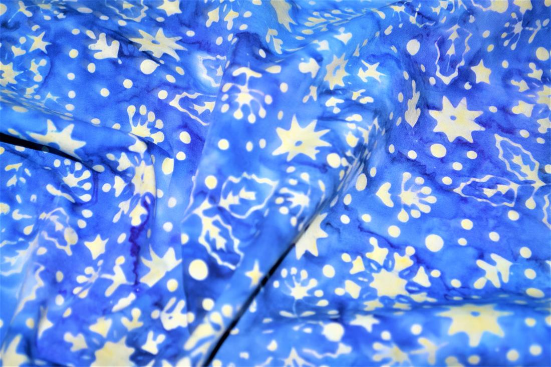 Blue Cotton Printed Batik