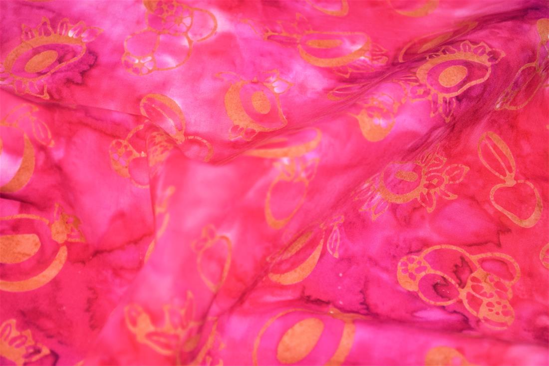 Pink Cotton Printed Batik