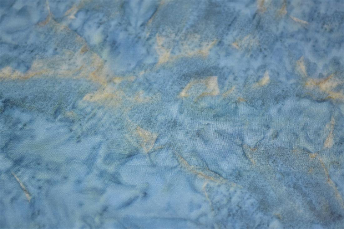 Blue Cotton Printed Batik