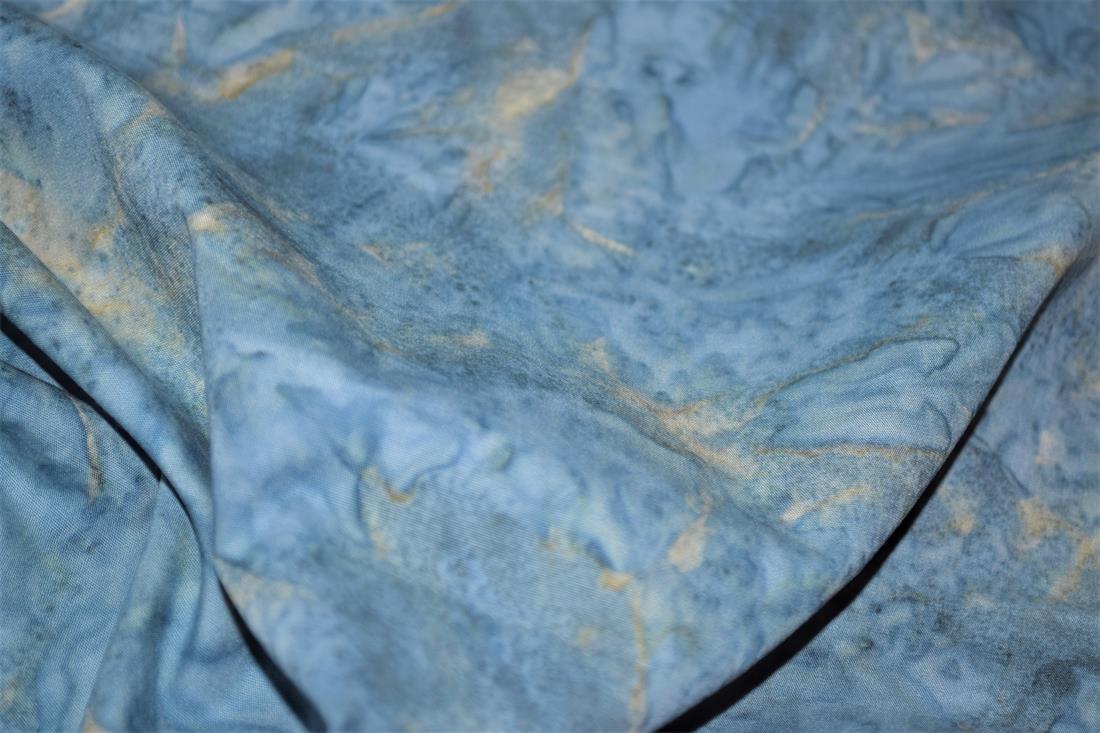 Blue Cotton Printed Batik