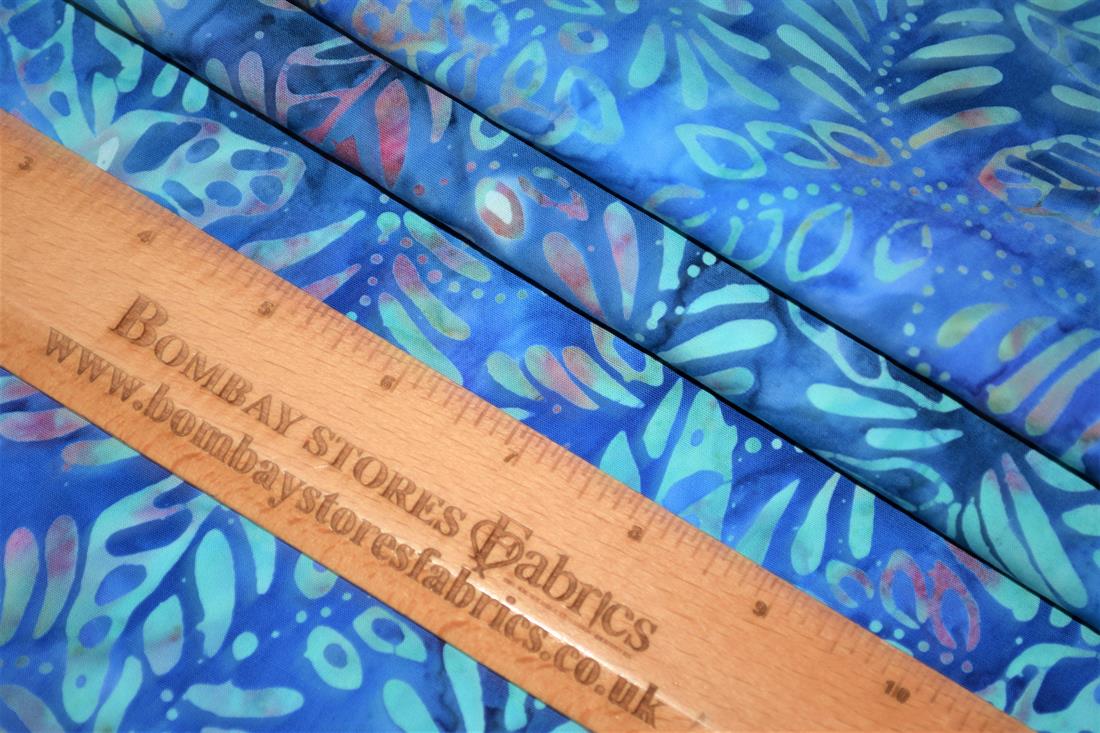 Blue Cotton Printed Batik