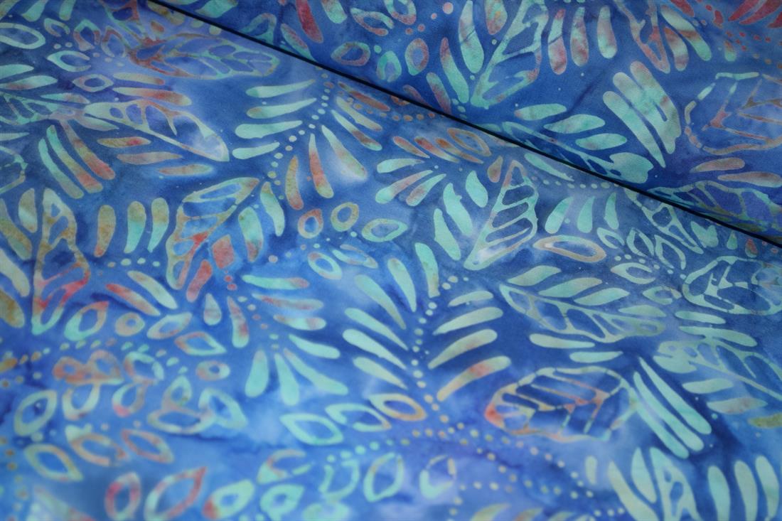 Blue Cotton Printed Batik