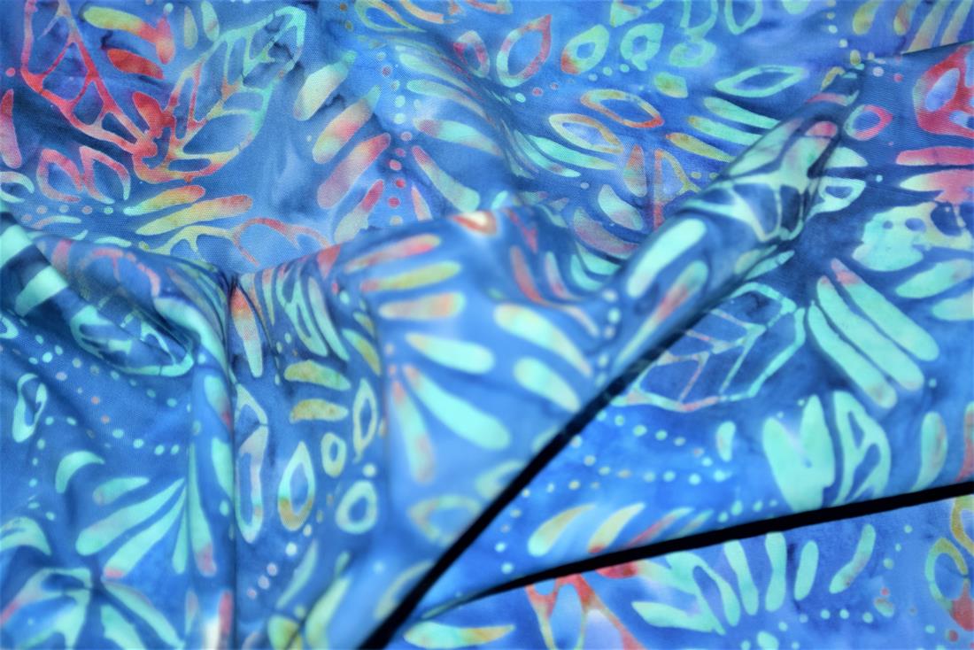 Blue Cotton Printed Batik