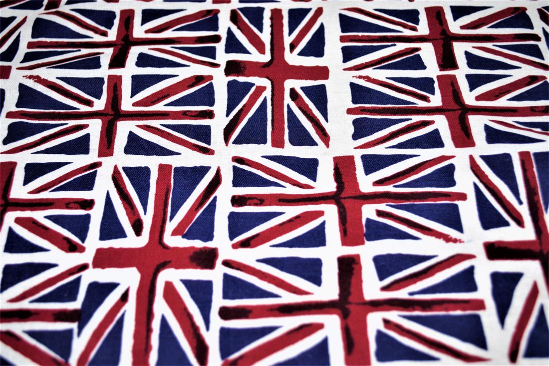 Blue & RED Printed Cotton The Queen's Jubilee