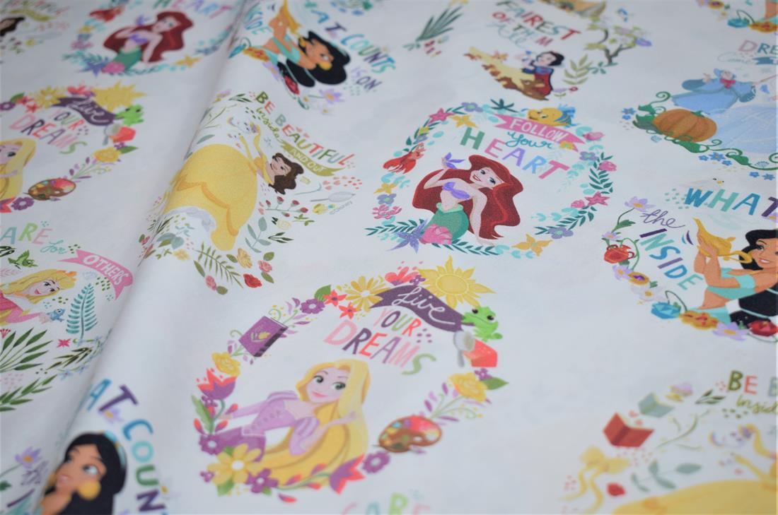 White Little Johnny - Disney - Princess Dreams - Cotton