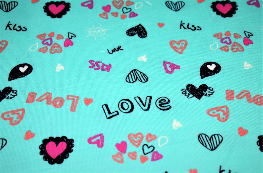 Turquoise Printed Jersey