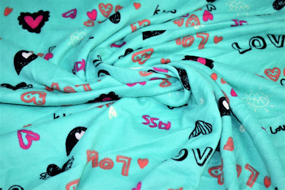 Turquoise Printed Jersey