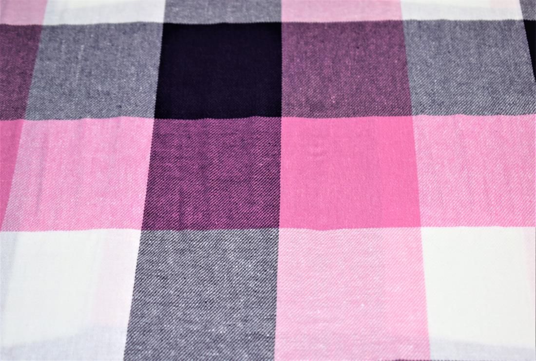 Pink & Navy Classic Brushed Tartan