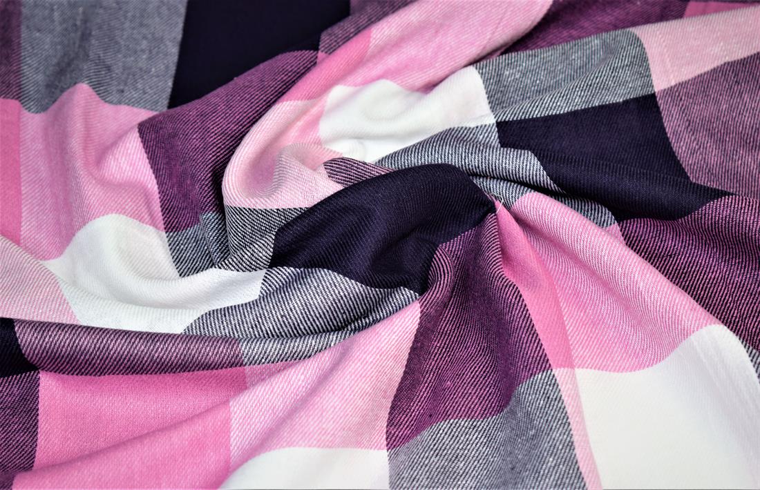 Pink & Navy Classic Brushed Tartan